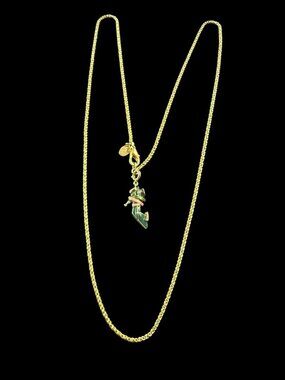 KJL Kenneth Jay Lane Gold Tone Rope Chain High Heel Shoe Charm Pendant